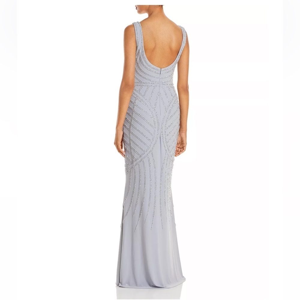AQUA Embellished Column Gown - 100% Exclusive silver size 4 New - Picture 6 of 16